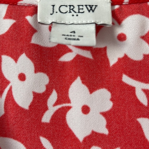 J Crew White Floral Wrap Flowy Red Dress - Picture 2 of 9